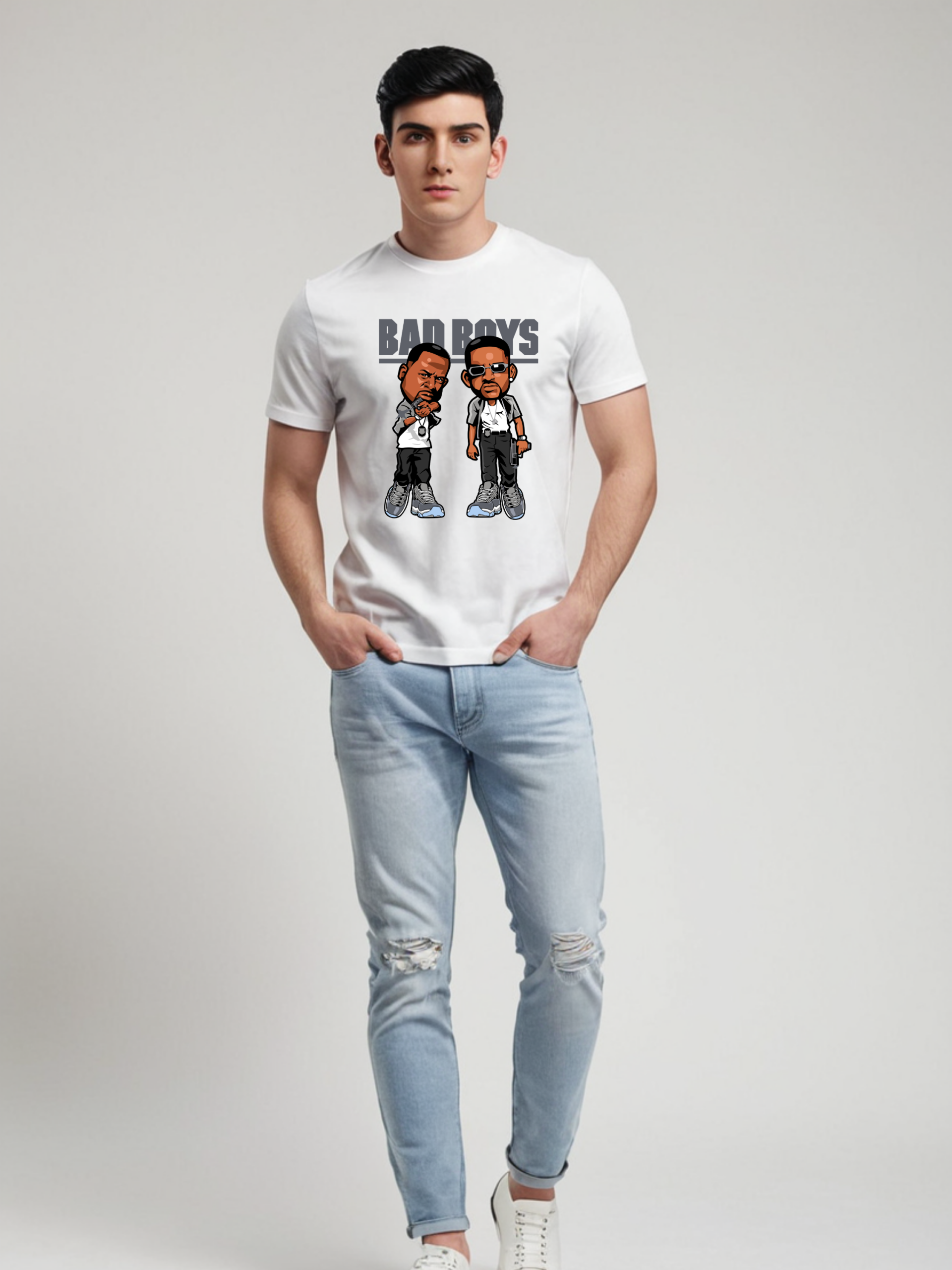 Men’s Black Anime Warrior Graphic T-Shirt